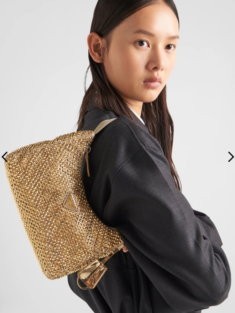 Prada Yellow Crystal-Embellished Shoulder Bag - Picture 12 of 14